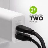 Charge Two Devices at Once|| The USB-C PD port delivers up to 30W and the USB-A port delivers up to 12W.