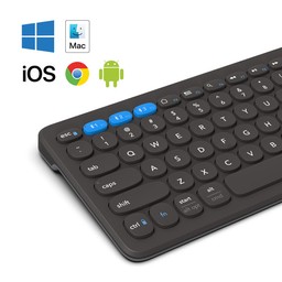 Compatible with Multiple Operating Systems || The Pro Keyboard 12 is compatible with Windows, macOS, ChromeOS, iOS, and Android. Compatible with Multiple Operating Systems || The Pro Keyboard 12 is compatible with Windows, macOS, ChromeOS, iOS, and Android.