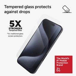 Tempered glass protects || against drops Tempered glass protects || against drops