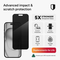 Glass Elite 2-Way Privacy Screen Protector Apple iPhone 15  Glass Elite 2-Way Privacy Screen Protector Apple iPhone 15