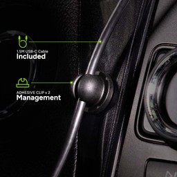 Cable and Clips Included|| Comes with a 1.5M USB-C cable and two adhesive cable management clips Cable and Clips Included|| Comes with a 1.5M USB-C cable and two adhesive cable management clips