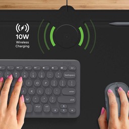 Up to 10W Wireless Charging || Charge your keyboard, mouse, phone, and more on the top, center charging spot. Up to 10W Wireless Charging || Charge your keyboard, mouse, phone, and more on the top, center charging spot.