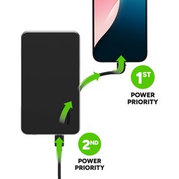 Pass-through Charging || Power is channeled to your phone first, then the powerstation battery. Pass-through Charging || Power is channeled to your phone first, then the powerstation battery.