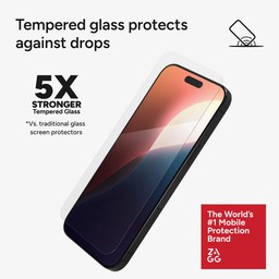 Tempered glass protects || against drops Tempered glass protects || against drops