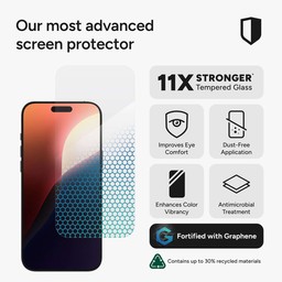 XTR4 is our most advanced screen protector for iPhone 16 Pro Max. Fortified with graphene, XTR4 has been tested up to 11x stronger than traditional glass screen protection. XTR4 is our most advanced screen protector for iPhone 16 Pro Max. Fortified with graphene, XTR4 has been tested up to 11x stronger than traditional glass screen protection.