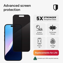 Invisibleshield Glass Elite Privacy 360 Apple iPhone 16 (Case Friendly)