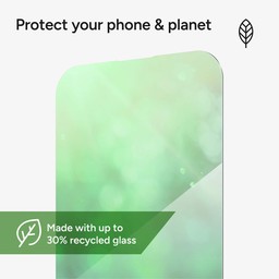 Protect your phone and the planet ||  Made with up to 30% recycled glass  Protect your phone and the planet ||  Made with up to 30% recycled glass