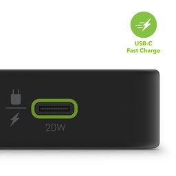 Up to 20W of Fast Charge with USB-C PD||The USB-C port, USB-C cable and Lightning cable each deliver up to 20W of power.* Get 50% battery in just 30 minutes. ** Black Up to 20W of Fast Charge with USB-C PD||The USB-C port, USB-C cable and Lightning cable each deliver up to 20W of power.* Get 50% battery in just 30 minutes. ** Black