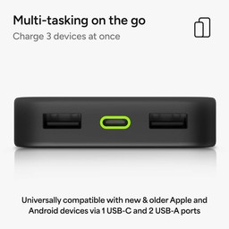Up to 15W Combined Output||Two USB-A ports and one USB-C port used simultaneously can provide a combined output of up to 15W. <sup>3</sup> Up to 15W Combined Output||Two USB-A ports and one USB-C port used simultaneously can provide a combined output of up to 15W. <sup>3</sup>