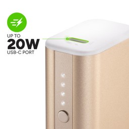 Up to 20W USB-C PD Output || The USB-C port delivers up to 20W of power. Get up to 50% battery in just 30 minutes. ** Gold Up to 20W USB-C PD Output || The USB-C port delivers up to 20W of power. Get up to 50% battery in just 30 minutes. ** Gold
