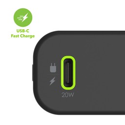 Up to 20W of Fast Charge with USB-C PD||The USB-C port delivers up to 20W of power. Get 50% battery in just 30 minutes.*** ** Black Up to 20W of Fast Charge with USB-C PD||The USB-C port delivers up to 20W of power. Get 50% battery in just 30 minutes.*** ** Black