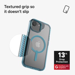 Textured grip so it doesn’t slip  || 13ft. drop protection   Fortified with Graphene Textured grip so it doesn’t slip  || 13ft. drop protection   Fortified with Graphene