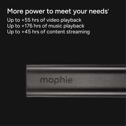 More power to meet your needs (3) || Up to +55 hrs of video playback, Up to +176 hrs of music playback, Up to +45 hrs of content streaming More power to meet your needs (3) || Up to +55 hrs of video playback, Up to +176 hrs of music playback, Up to +45 hrs of content streaming