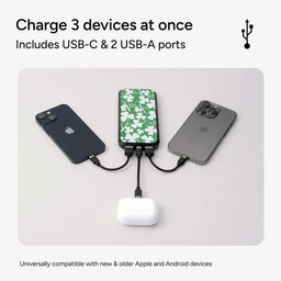 Charge 3 devices at once|| Includes USB-C and 2 USB-A ports Charge 3 devices at once|| Includes USB-C and 2 USB-A ports