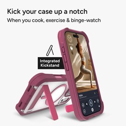 The Rainier phone case has an integrated stand for portrait or landscape viewing ** Black Cherry Pink The Rainier phone case has an integrated stand for portrait or landscape viewing ** Black Cherry Pink