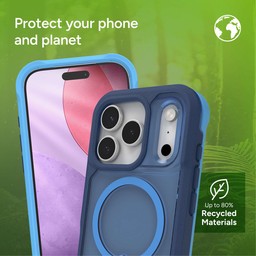 The Rainier phone case is made with recycled materials ** Cobalt Horizon Blue The Rainier phone case is made with recycled materials ** Cobalt Horizon Blue