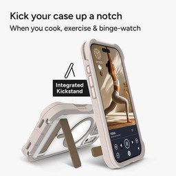 The Rainier phone case has an integrated stand for portrait or landscape viewing ** Sandstone Beige The Rainier phone case has an integrated stand for portrait or landscape viewing ** Sandstone Beige