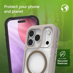 The Rainier phone case is made with recycled materials ** Sandstone Beige The Rainier phone case is made with recycled materials ** Sandstone Beige