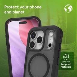 The Rainier phone case is made with recycled materials ** Smoke Black The Rainier phone case is made with recycled materials ** Smoke Black