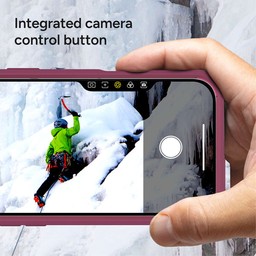 The Rainier phone case comes with an integrated camera control button ** Black Cherry Pink The Rainier phone case comes with an integrated camera control button ** Black Cherry Pink