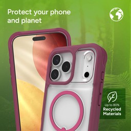 The Rainier phone case is made with recycled materials ** Black Cherry Pink The Rainier phone case is made with recycled materials ** Black Cherry Pink