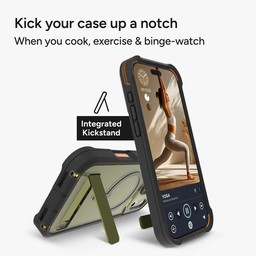 The Rainier phone case has an integrated stand for portrait or landscape viewing ** Sea Kelp Green The Rainier phone case has an integrated stand for portrait or landscape viewing ** Sea Kelp Green