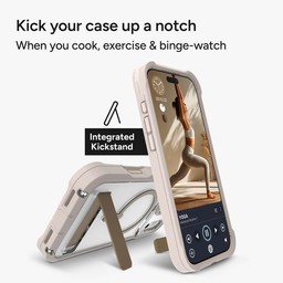 The Rainier phone case has an integrated stand for portrait or landscape viewing ** Sandstone Beige The Rainier phone case has an integrated stand for portrait or landscape viewing ** Sandstone Beige