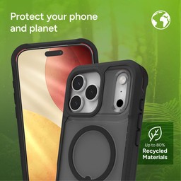 The Rainier phone case is made with recycled materials ** Smoke Black The Rainier phone case is made with recycled materials ** Smoke Black