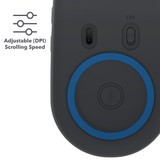 Adjustable DPI for Faster/Slower Scrolling
||Pro Mouse has a default 1000 DPI, but you can adjust it (800-1600 DPI) for faster or slower movement across the screen.