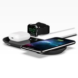 Charge Three Devices
||Wirelessly charge two devices and connect a third to the USB-A port