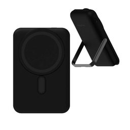 mophie | Essentials Magnetic Wireless Portable Battery 10K Black with Stand mophie | Essentials Magnetic Wireless Portable Battery 10K Black with Stand