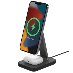 snap+ charging stand & pad
||MagSafe compatible wireless charging stand with AirPods charging spot snap+ charging stand & pad
||MagSafe compatible wireless charging stand with AirPods charging spot