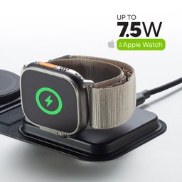 Built-in Magnetic Apple Watch Charger|| The built-in magnetic charger flips up to hold your Apple Watch. Built-in Magnetic Apple Watch Charger|| The built-in magnetic charger flips up to hold your Apple Watch.