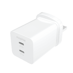 mophie Essentials Power Adapter Dual USB-C PD 50W  (White) (UK Adapter) mophie Essentials Power Adapter Dual USB-C PD 50W  (White) (UK Adapter)