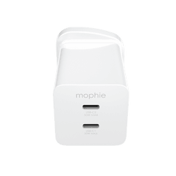 mophie Essentials Power Adapter Dual USB-C PD 50W  (White) (UK Adapter) mophie Essentials Power Adapter Dual USB-C PD 50W  (White) (UK Adapter)