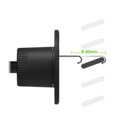Secure Vent Attachment
||The wireless charging vent mount attaches to the louvres of the vent via a hook. Secure Vent Attachment
||The wireless charging vent mount attaches to the louvres of the vent via a hook.