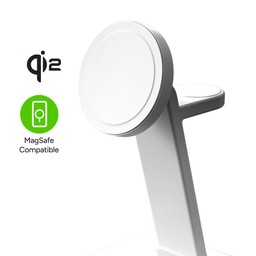 Qi2 and MagSafe® Compatible: The snap+ 3-in-1 wireless charge stand is compatible with Qi2 and MagSafe-enabled devices. Qi2 and MagSafe® Compatible: The snap+ 3-in-1 wireless charge stand is compatible with Qi2 and MagSafe-enabled devices.