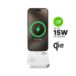 Fastest Wireless Charging: The Qi2-certified wireless charge stand delivers up to 15W of fast-charging wireless power to your iPhone. Fastest Wireless Charging: The Qi2-certified wireless charge stand delivers up to 15W of fast-charging wireless power to your iPhone.