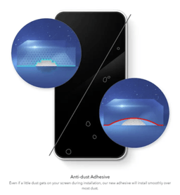 Anti-dust Adhesive
||Even if a little dust gets on your screen during installation, our new adhesive will install smoothly over most dust. Anti-dust Adhesive
||Even if a little dust gets on your screen during installation, our new adhesive will install smoothly over most dust.