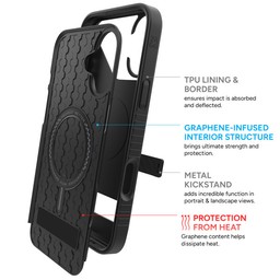 Dual Layer Protection|| The graphene-infused back plate and TPU interior absorb and deflect the force of impact. Dual Layer Protection|| The graphene-infused back plate and TPU interior absorb and deflect the force of impact.