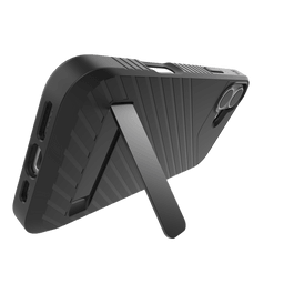 Integrated Kickstand|| This fingernail-friendly kickstand holds the phone at the optimal angle for stability, and it folds back flush with the case. Integrated Kickstand|| This fingernail-friendly kickstand holds the phone at the optimal angle for stability, and it folds back flush with the case.