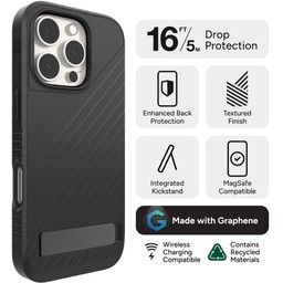 ZAGG Denali Snap Case with Kickstand for Apple iPhone 16 Pro (Black) ZAGG Denali Snap Case with Kickstand for Apple iPhone 16 Pro (Black)