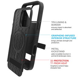 Dual Layer Protection||The graphene-infused back plate and TPU interior absorb and deflect the force of impact. Dual Layer Protection||The graphene-infused back plate and TPU interior absorb and deflect the force of impact.