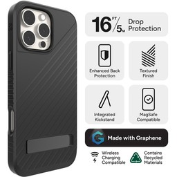 ZAGG Denali Snap Case with Kickstand for Apple iPhone 16 Pro Max (Black) ZAGG Denali Snap Case with Kickstand for Apple iPhone 16 Pro Max (Black)