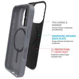 Dual Layer Protection||The graphene-infused back plate and TPU interior absorb and deflect the force of impact. Dual Layer Protection||The graphene-infused back plate and TPU interior absorb and deflect the force of impact.