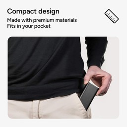 Compact design made with premium materials that fits in your pocket Compact design made with premium materials that fits in your pocket