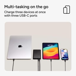 Multi-tasking on the go with three USB-C ports Multi-tasking on the go with three USB-C ports