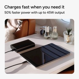 Charges fast with you need it with up to 45W output Charges fast with you need it with up to 45W output