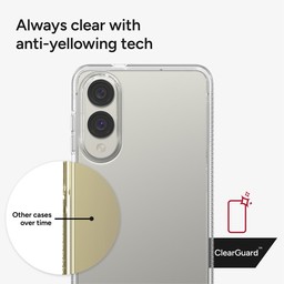 Always clear with anti-yellowing tech Always clear with anti-yellowing tech