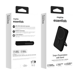 mophie | Essentials Magnetic Wireless Portable Battery 10K Black with Stand mophie | Essentials Magnetic Wireless Portable Battery 10K Black with Stand